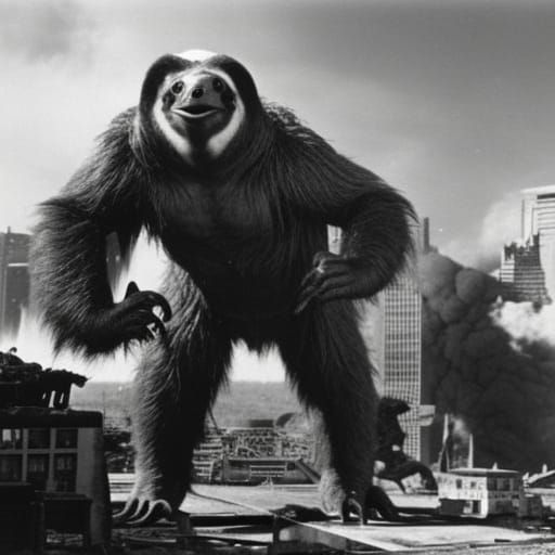 Giant Three-Toed Sloth Destroys Los Angeles: 1950s Sci-Fi
