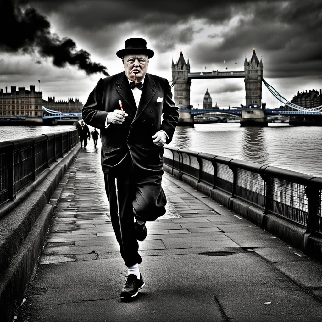 Winston Churchill Morning Jogging
