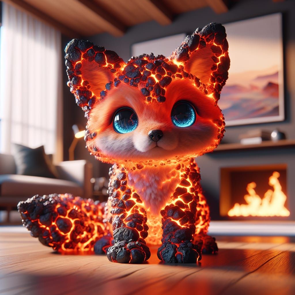 Lava Fox Cub: A CGI Masterpiece in Living Room