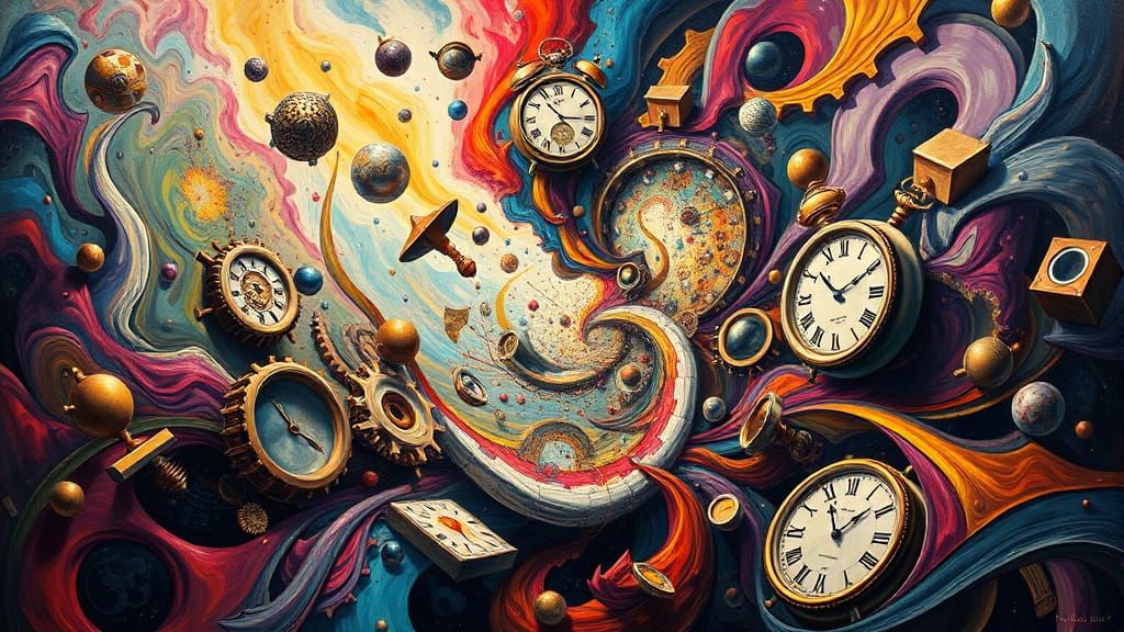 Abstract Vortex of Madness in Surrealist Style