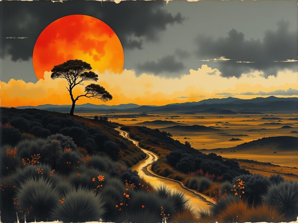 Distorted Human Form in Fragmented Style