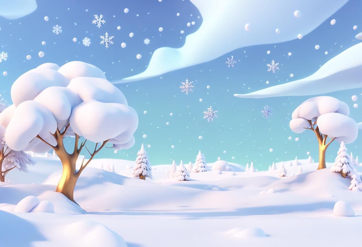 Winter Wonderland in Vibrant Pixar Style