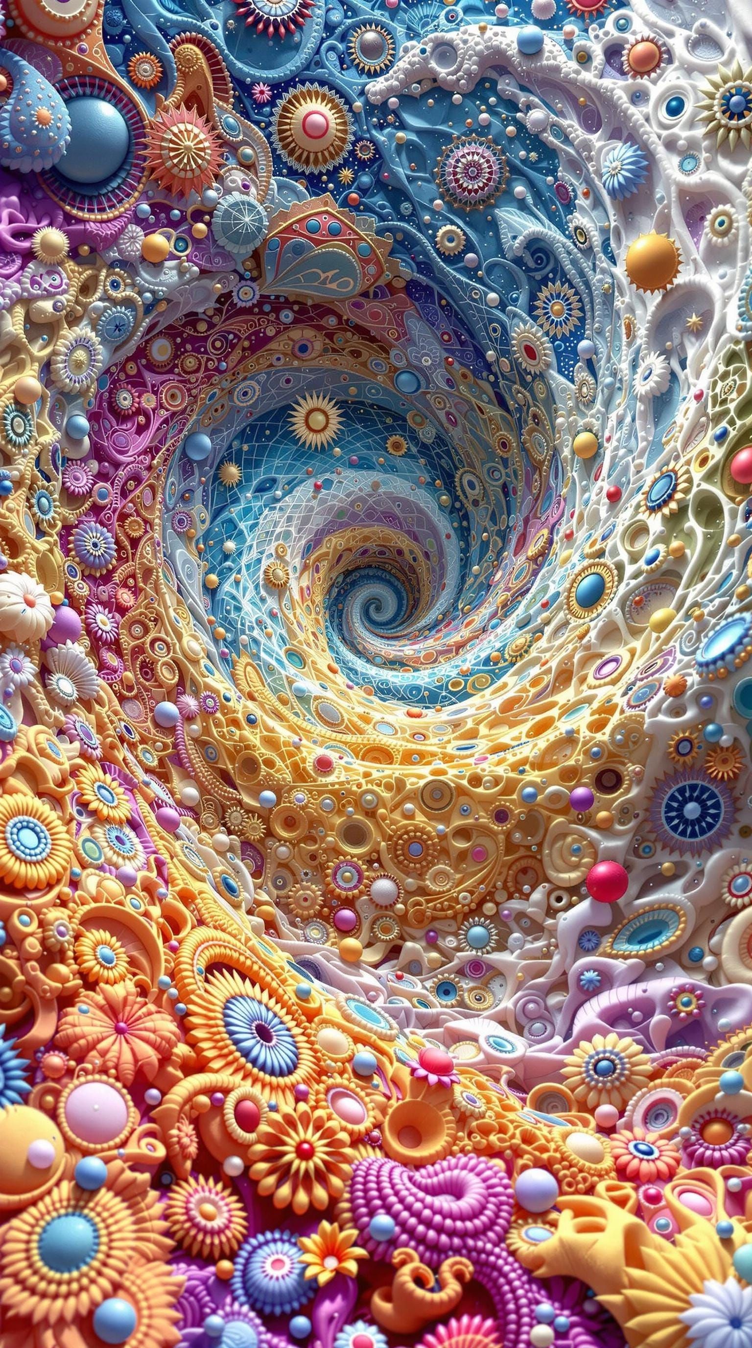 Psychedelic Möbius Strip with Fractal Paisley Patterns
