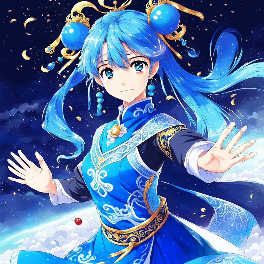 Anime Style Genie Character Portrait