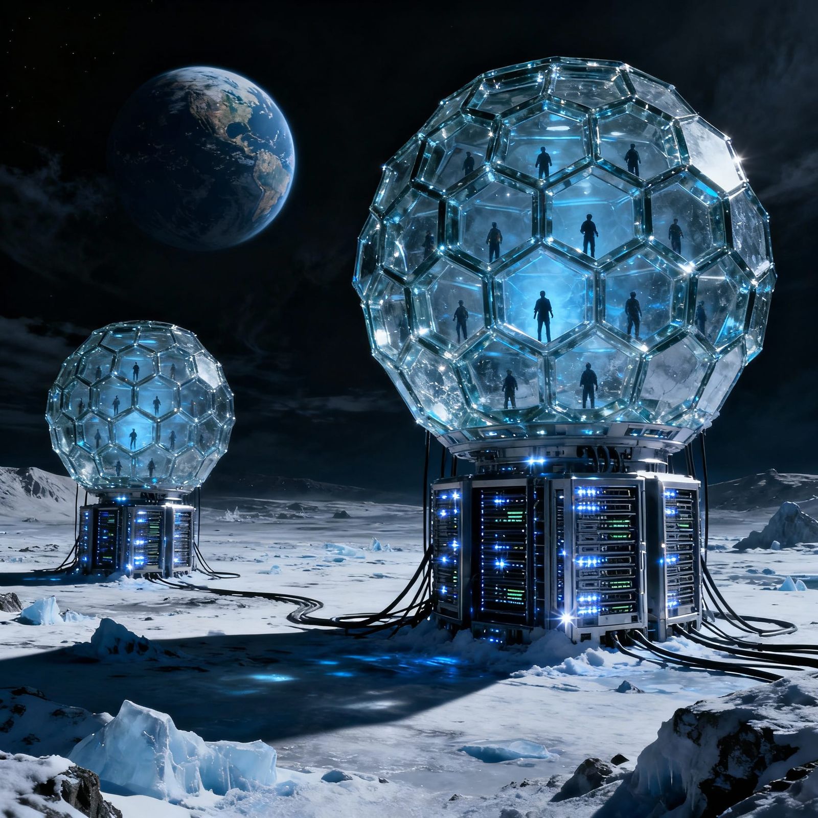 Futuristic Beehive Colony on Barren Planet