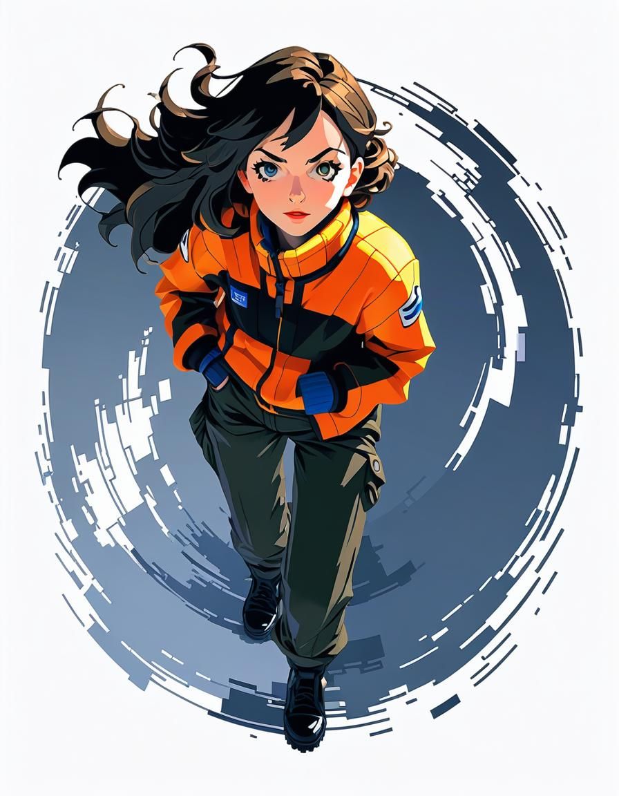 Dynamic Pixel Art Portrait in Digital Style