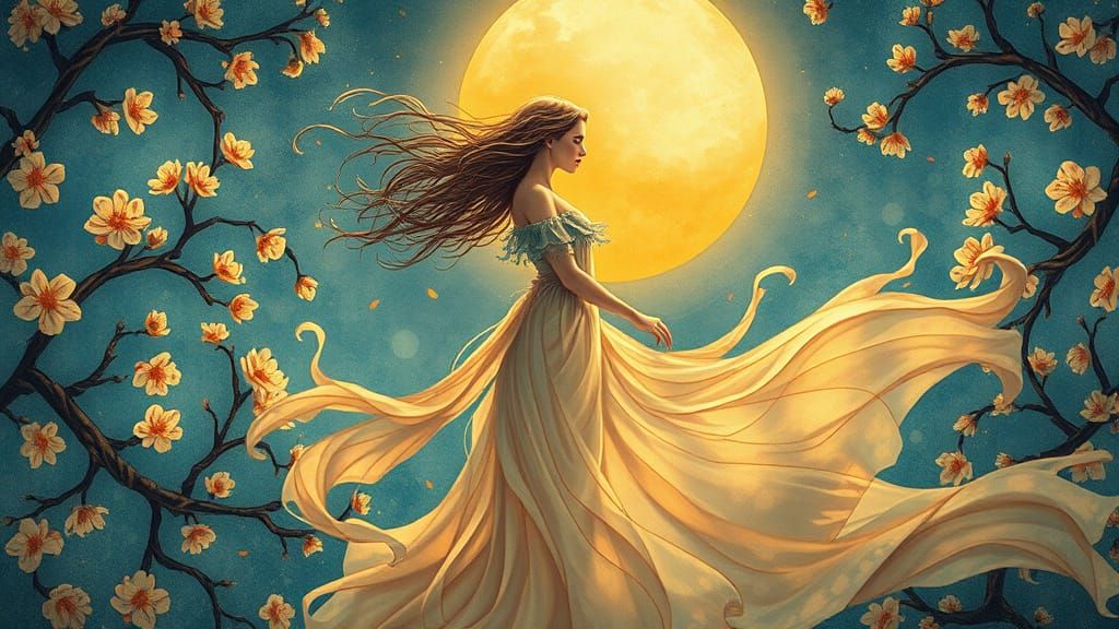 Ethereal Goddess in Vibrant Fantasy Landscape