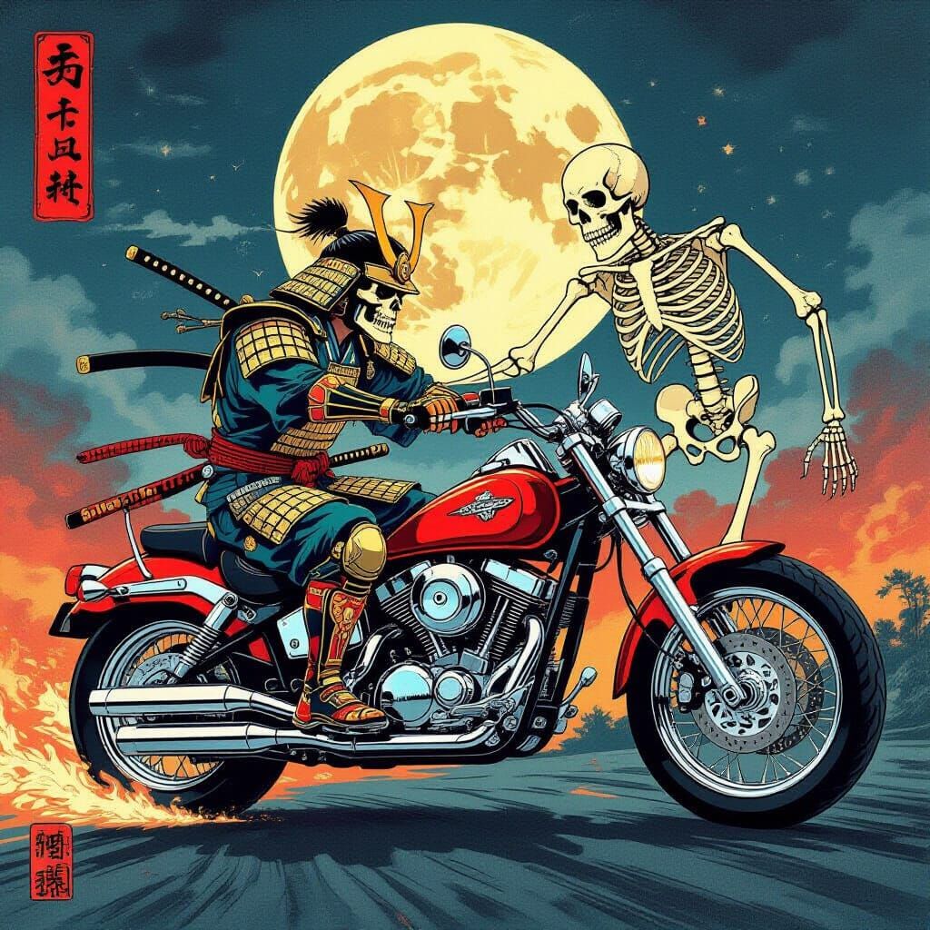 Utagawa Kuniyoshi the samurai and the Skeleton Spectre. Chop...