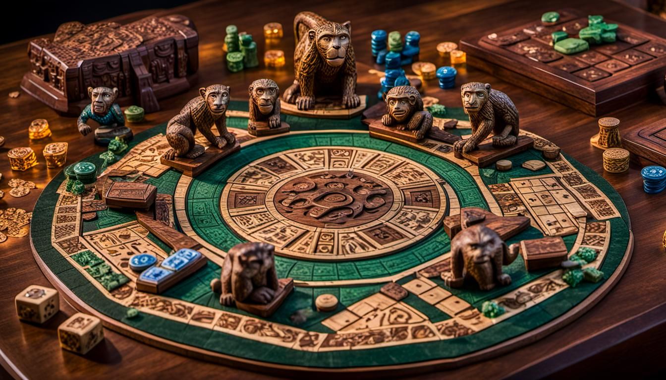 Aztec Jumanji Board Game Digital Painting