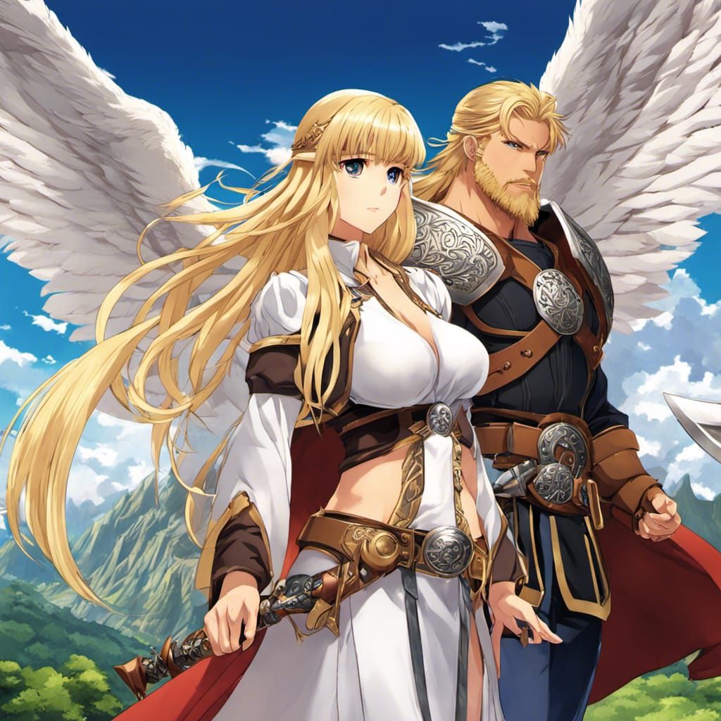 Anime Angel and Viking Companion