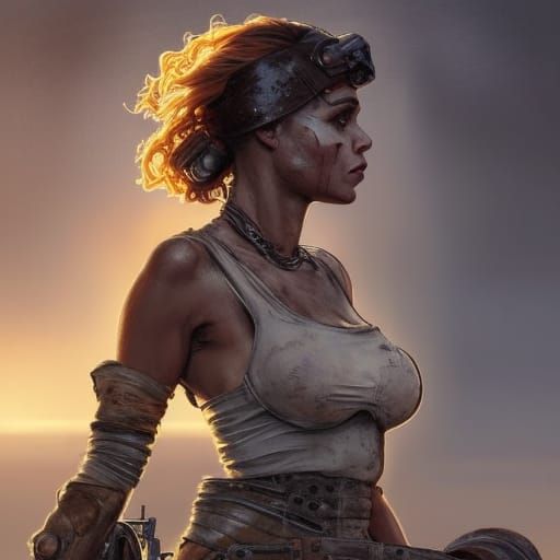 Female Wasteland Warrior in Borderlands Game Style