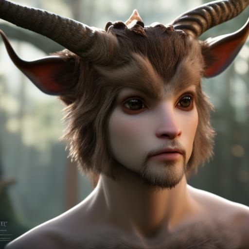 Detailed Portrait of an Adorable Mythical Faun