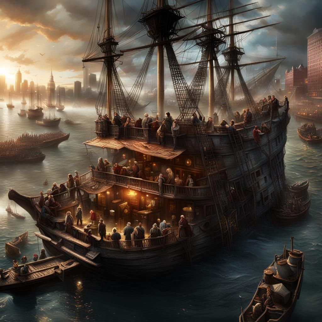 Boston Tea Party: Epic Cinematic Digital Painting
