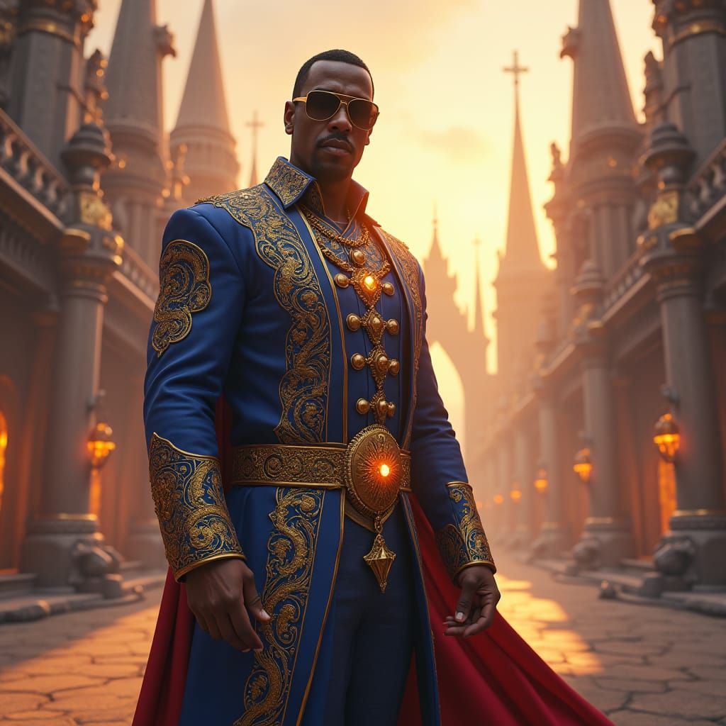 P Diddy in Mystical Metropolis: Fantasy Matte Painting