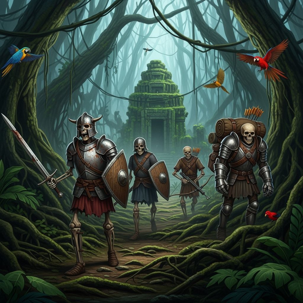 Adventuring Skeletons Seek Hidden Jungle Temple