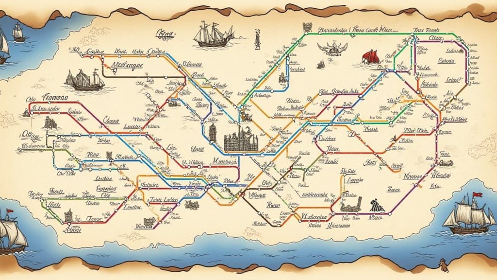 Shanghai Metro Map in Pirate Treasure Style