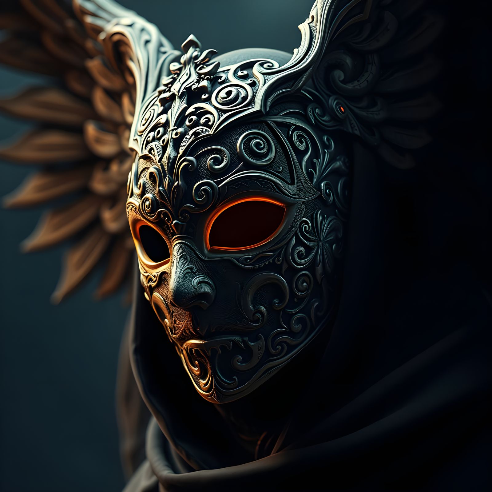 Cinematic Angel Mask Film Still