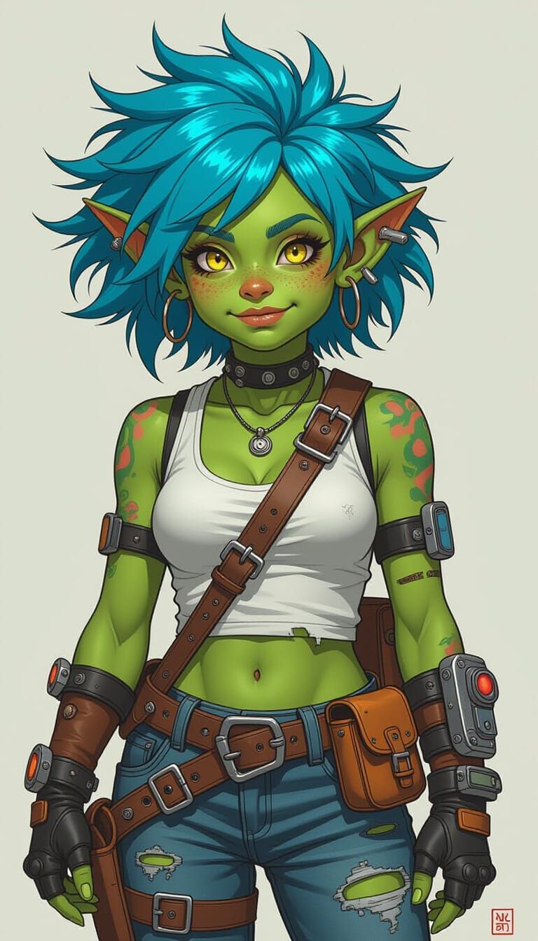 Sci-Fi Goblin with Enchanted Satchel