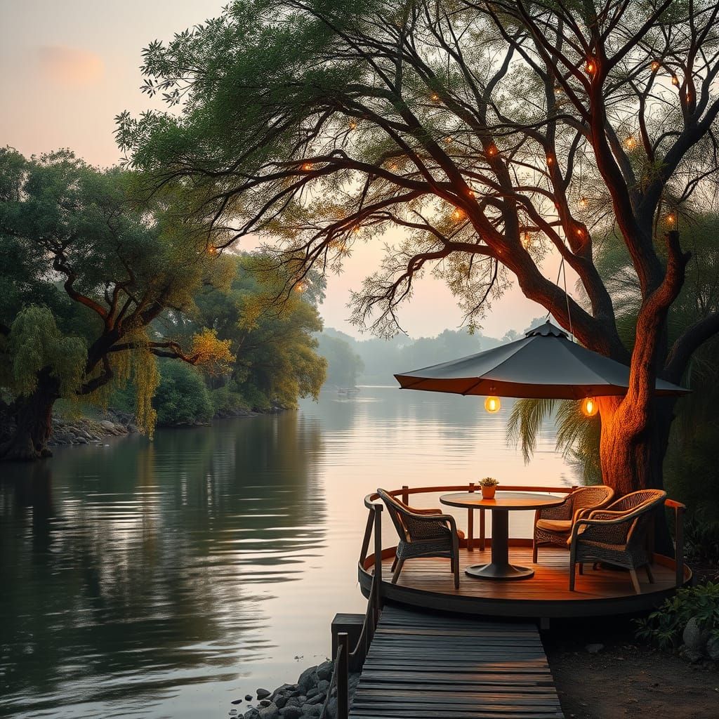 Enchanting River Nile Coffee Scene