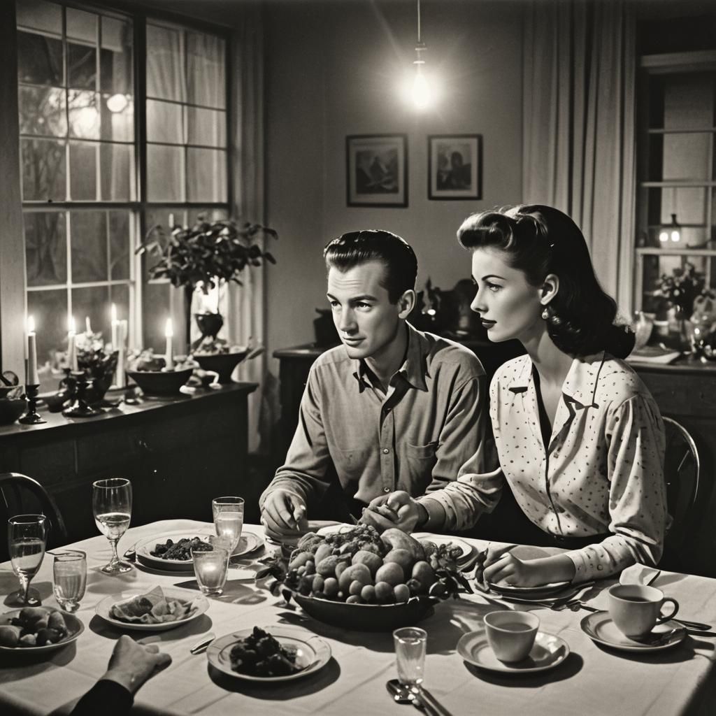 Romantic Dinner in Steve Ditko Comic Style