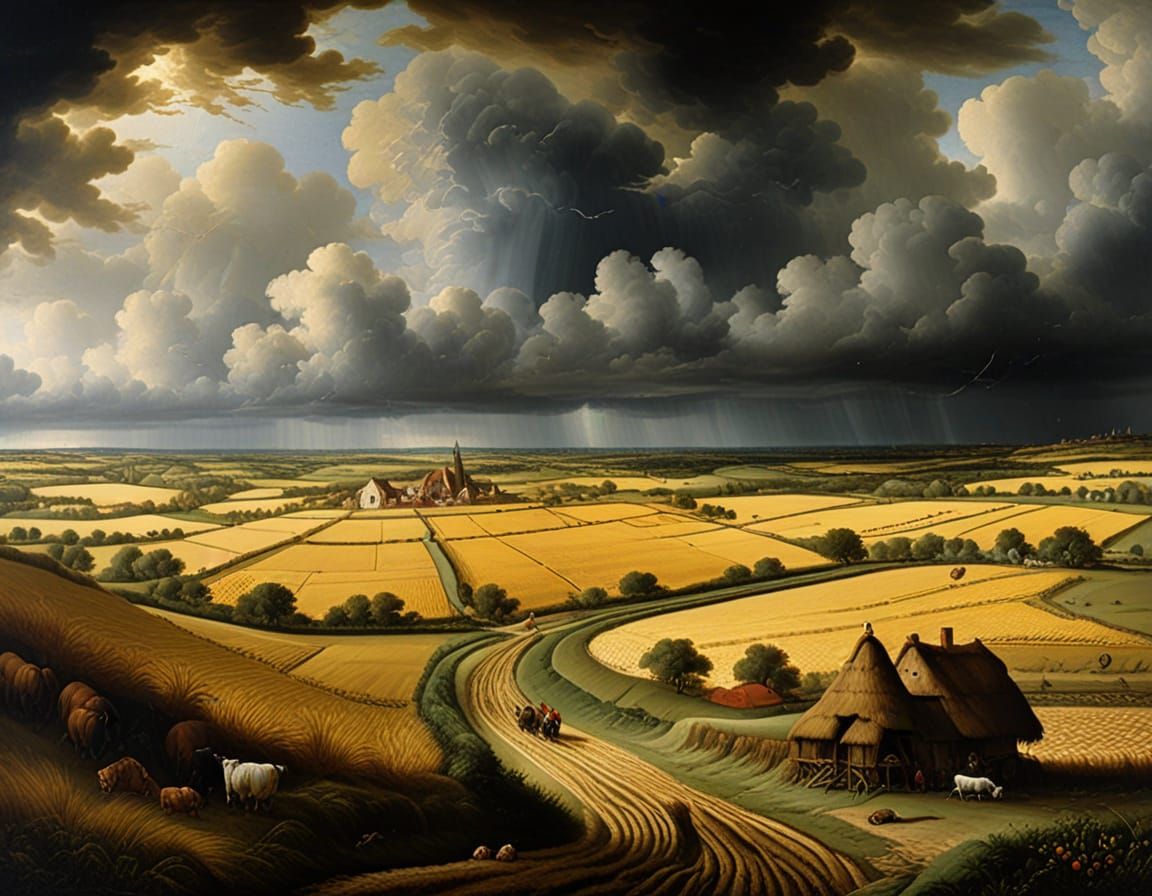 Wheatfields Under Turbulent Skies in the Dutch Renaissance S...