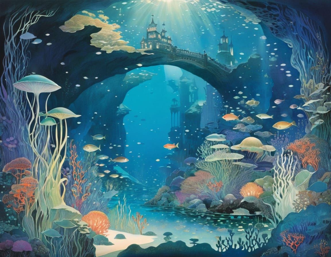 Magical Underwater Fairy Tale Landscape