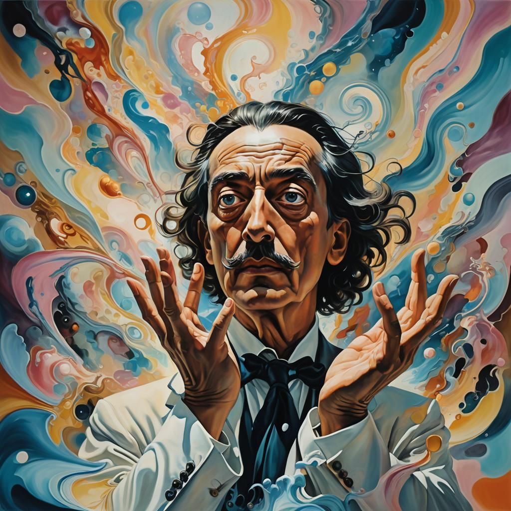 Dreamlike Surrealism with Swirling Shapes and Colors