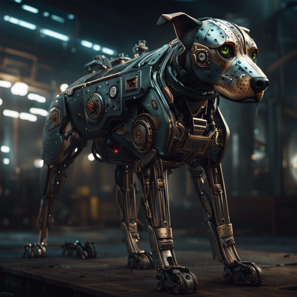 Dramatic Robot Dog Digital Matte Painting