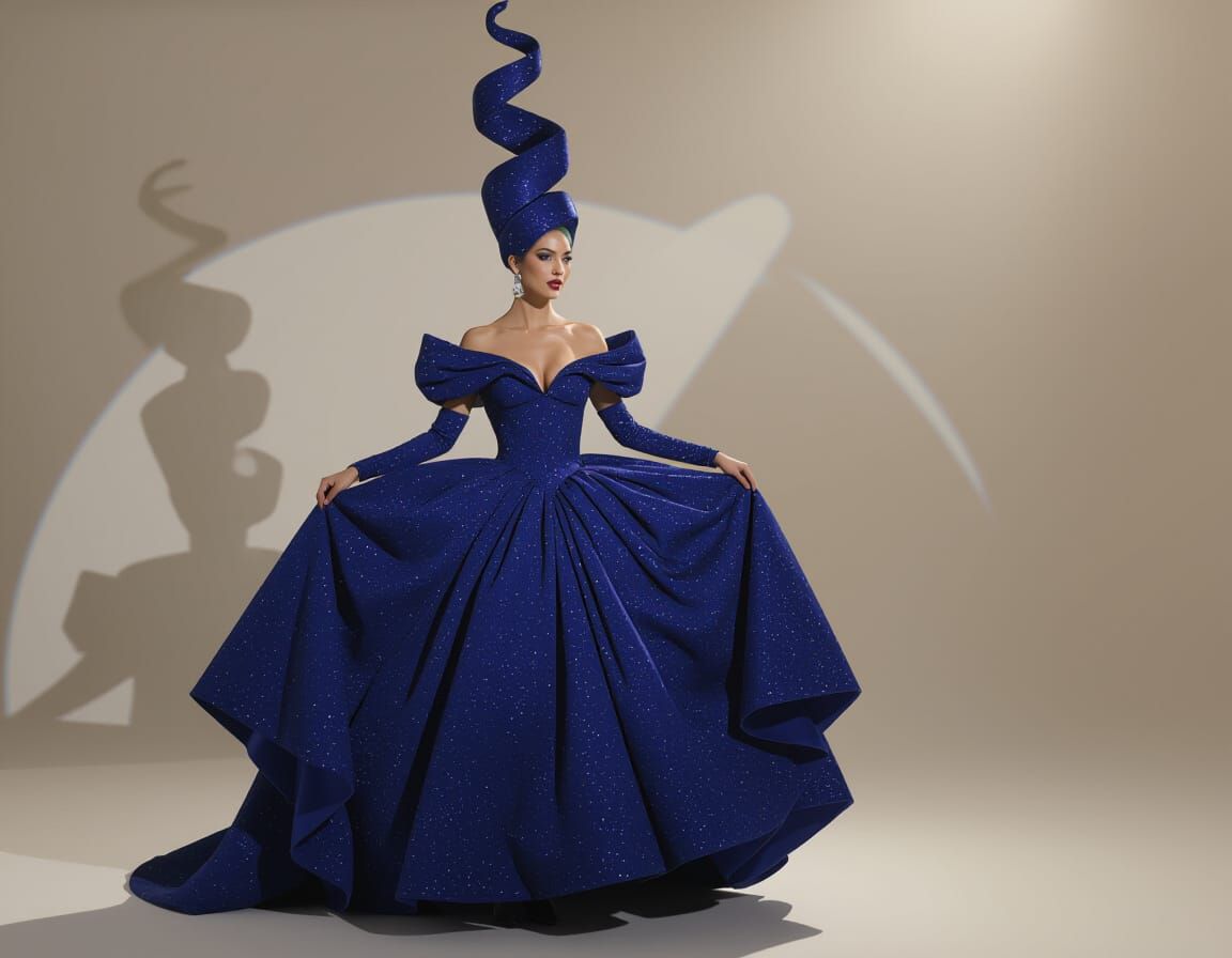 Space-Time Fabric Couture, Flouncing in Colour-Time Shift