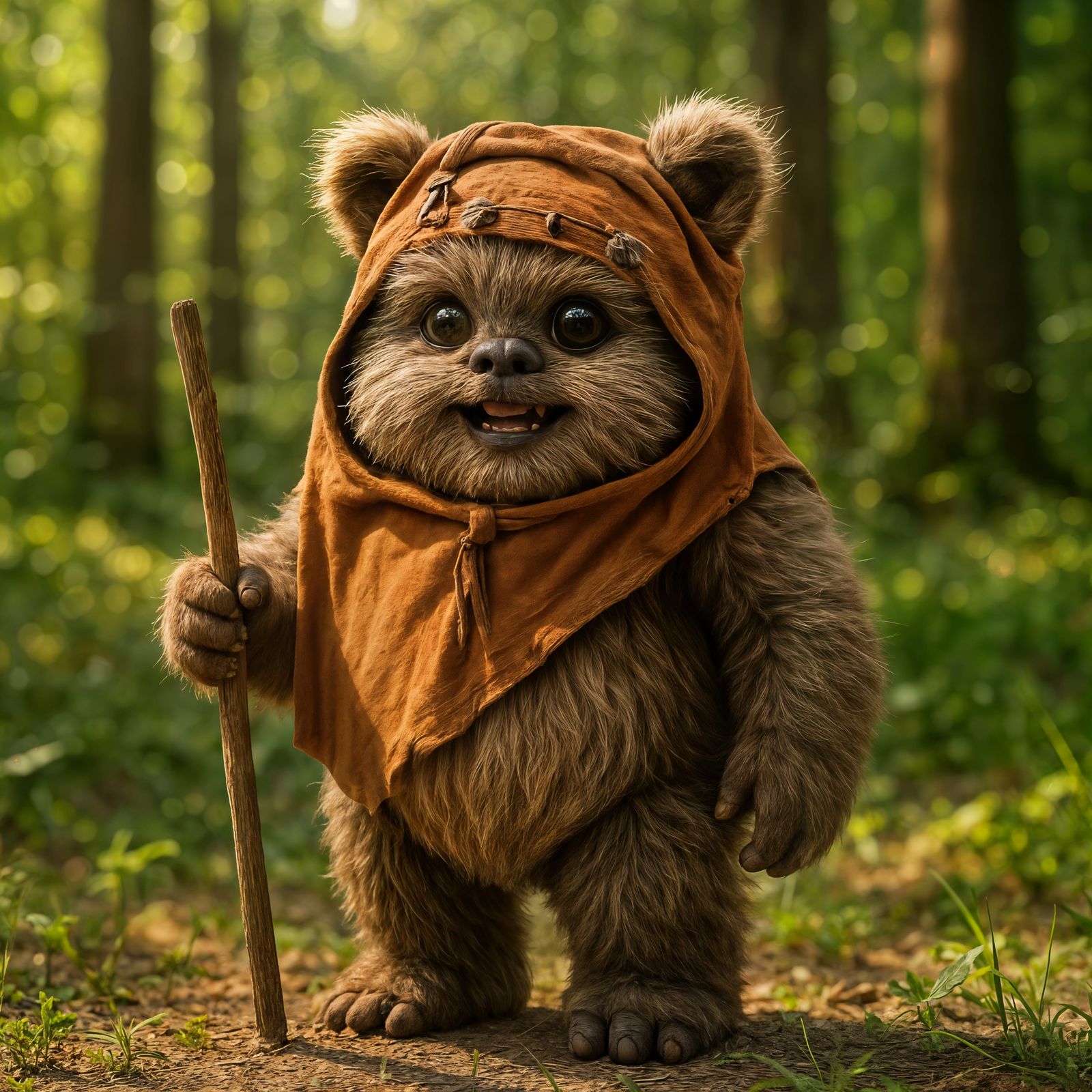 Adorable Ewok in Sunny Forest: CGI Render
