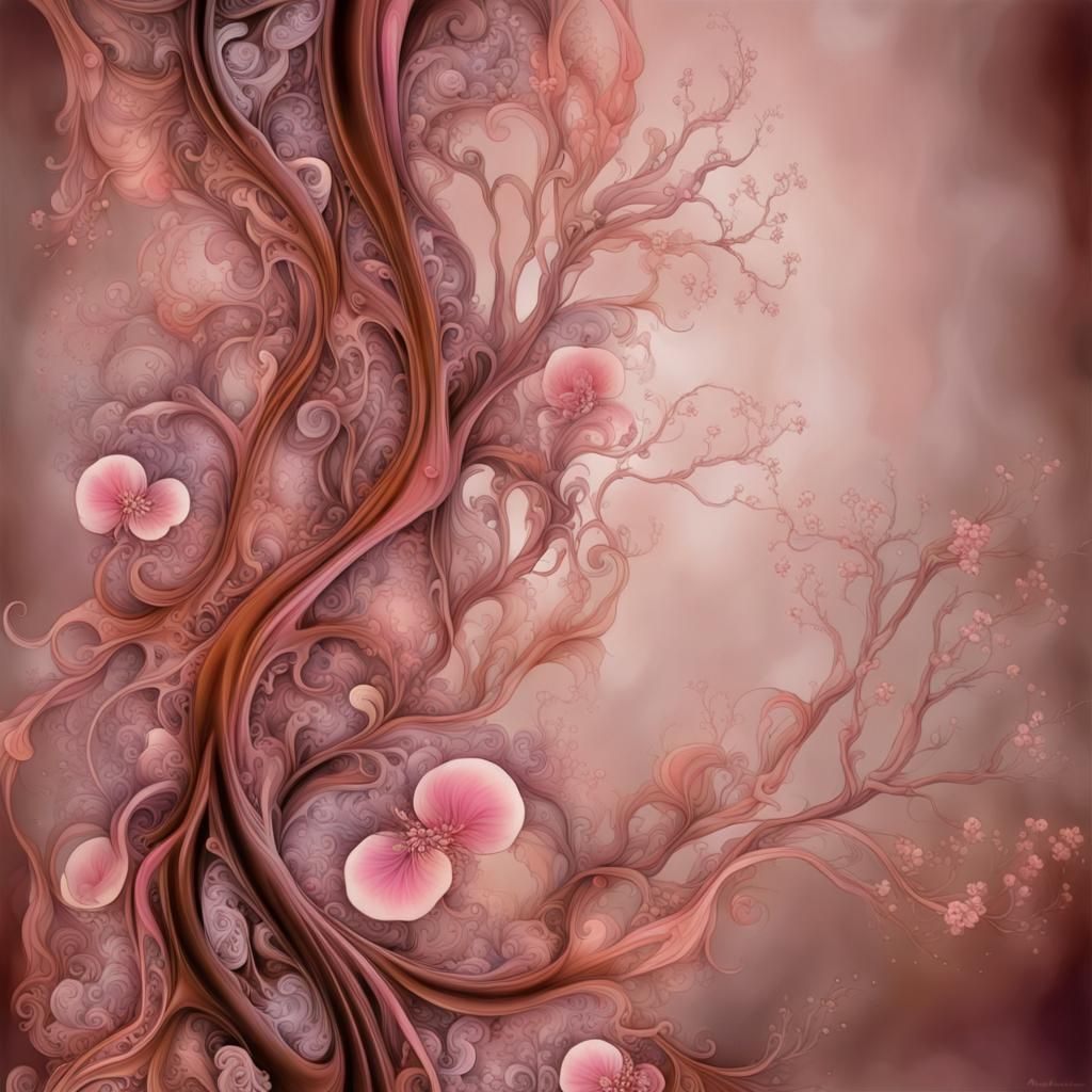 Surreal Abstract Blossoms in Flowing Organic Forms