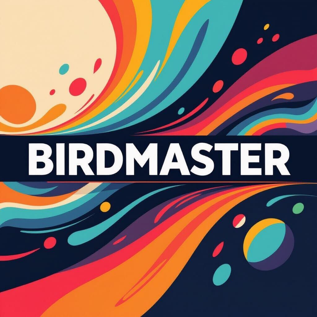 Futuristic Banner with Flowing Colors and Curved Text