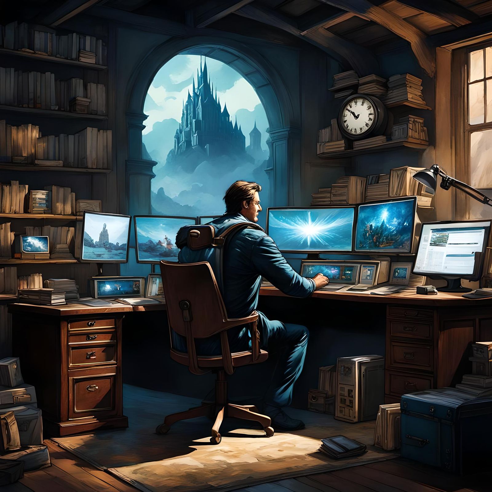 IT Tech's Superhero Dream in Watercolor Art