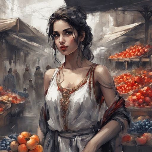 Stunning Portrait of Syrian Girl in Splash Art Style