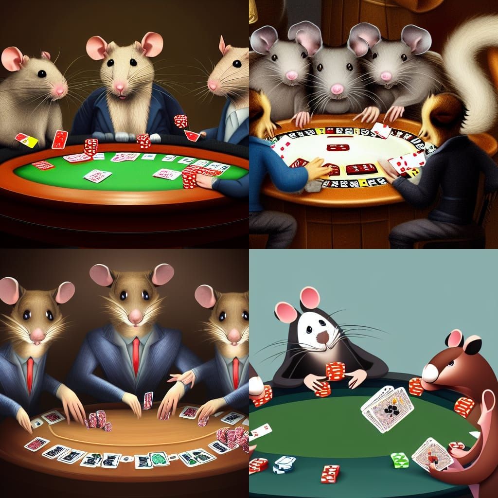 Rats Playing Poker: 8k Resolution Concept Art