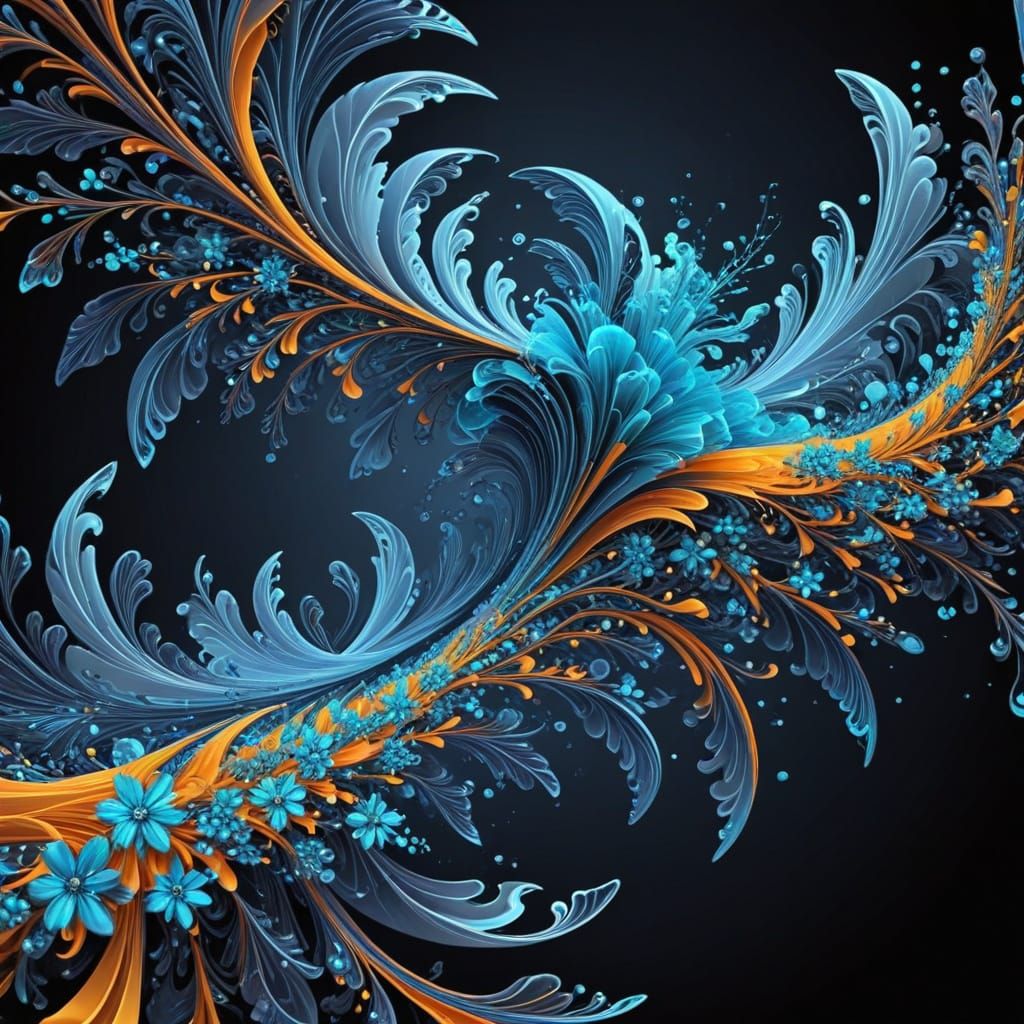 Ethereal Floral Patterns in Cyberpunk Fractals