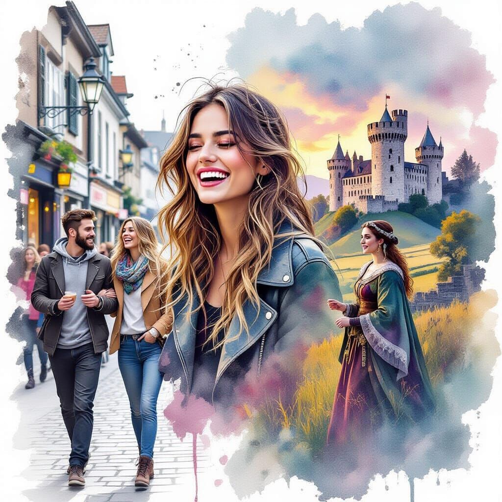 Double Exposure: Modern Woman Meets Medieval Ancestor