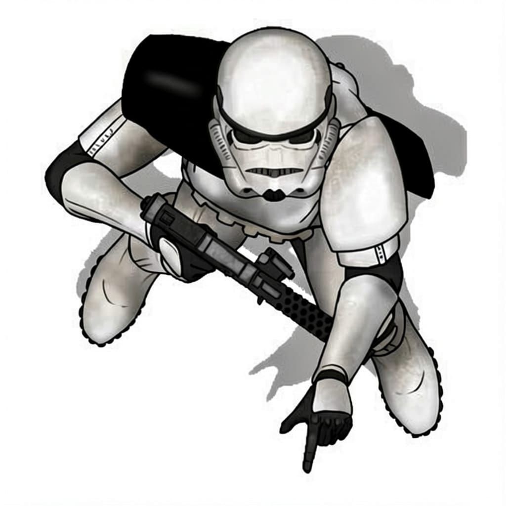 Black Figure with Single Shoulder Pad