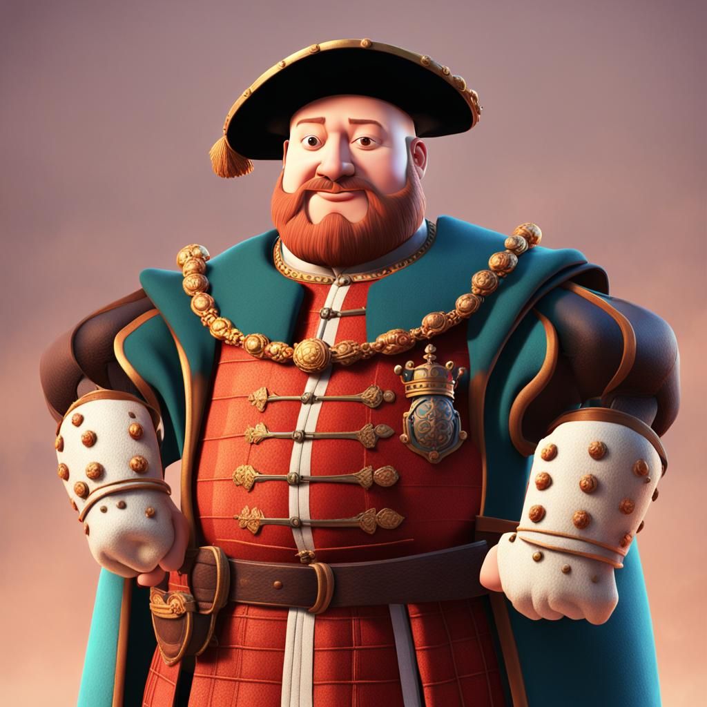 Henry VIII as Pixar-Style 3D Digital Art