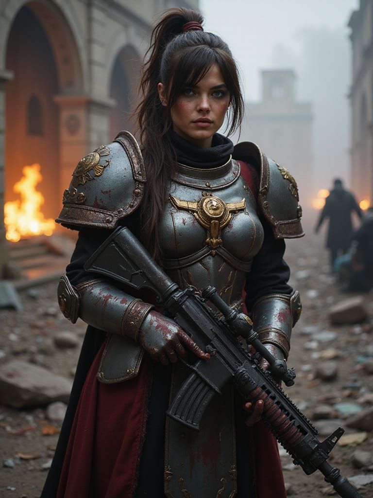 Warhammer 40k Space Marine Primarch in Dramatic Lighting