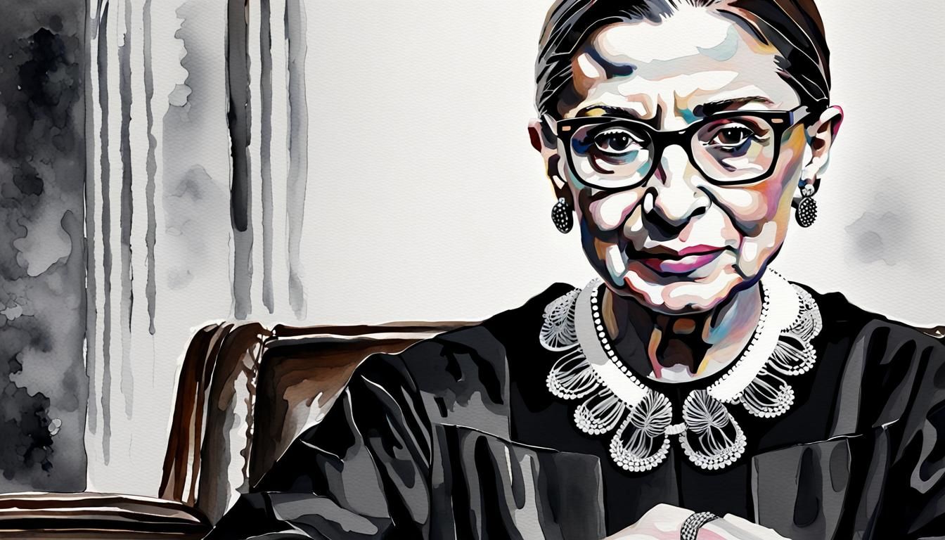 Ruth Bader Ginsberg in Chromatic Watercolor