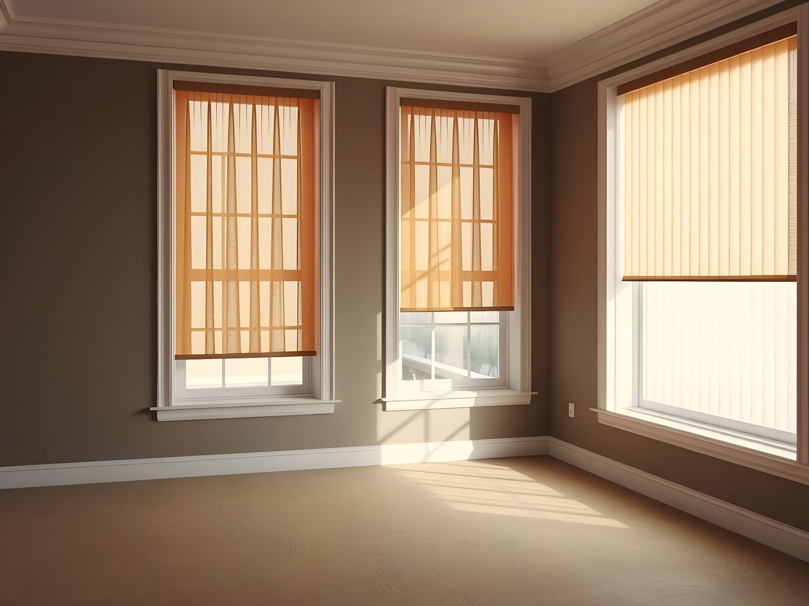 Empty Room with Shades in Earth Tones