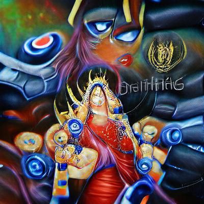 Radiant Hindu Goddess Shakti: Digital Art
