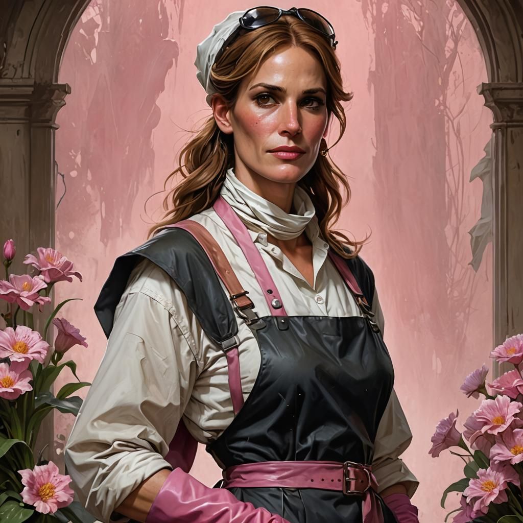 Julia Roberts as Charwoman: Hyperdetailed Portrait