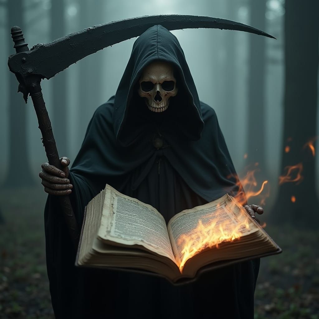 Grim Reaper Offers Smoldering Book in Dystopian Thunderstorm