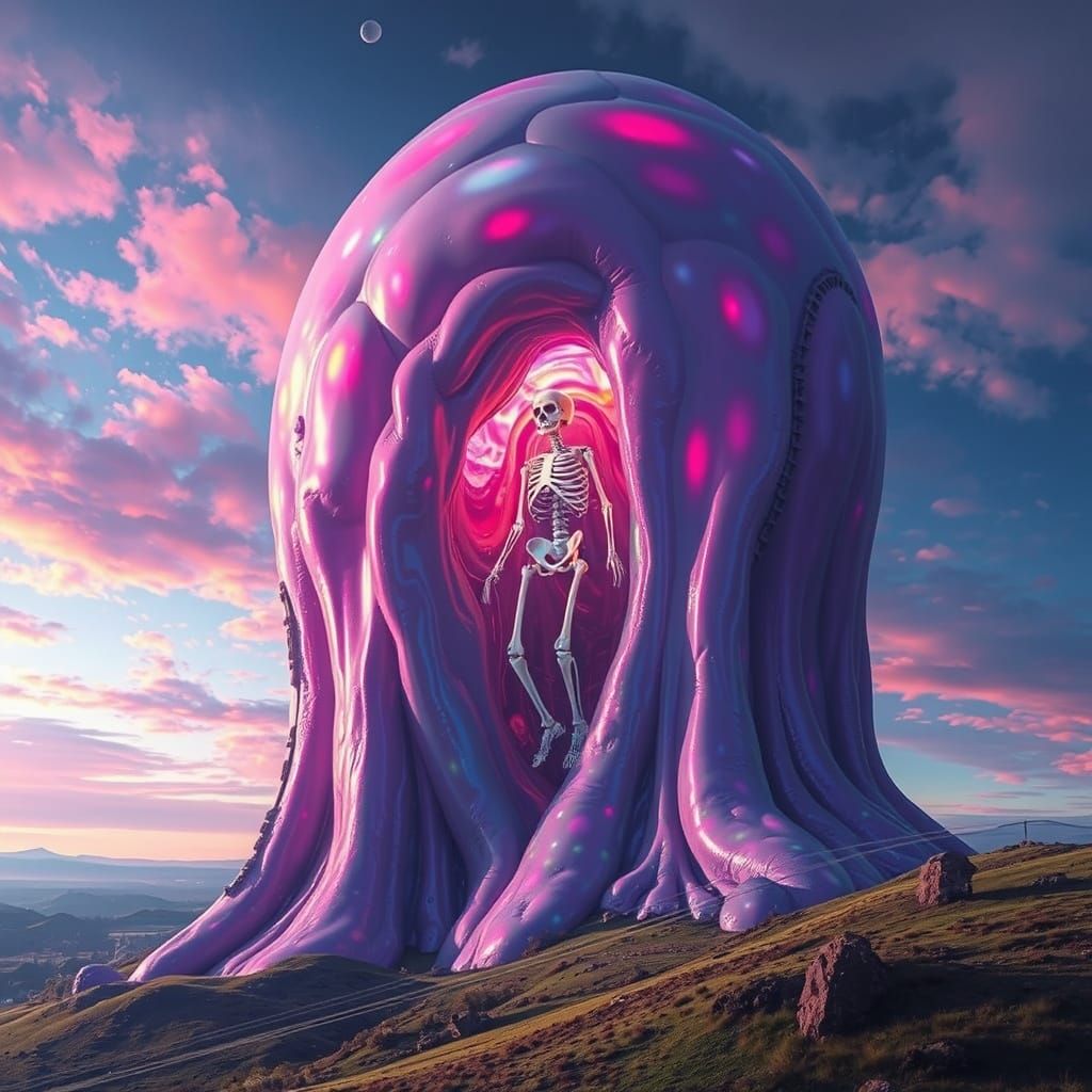 Iridescent Giant Slime Dominates Valley Landscape