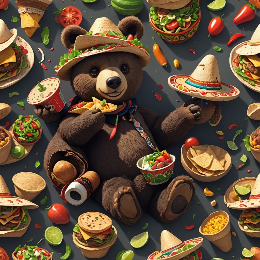 Cute Bear Celebrates Mexican Culture in 3D
