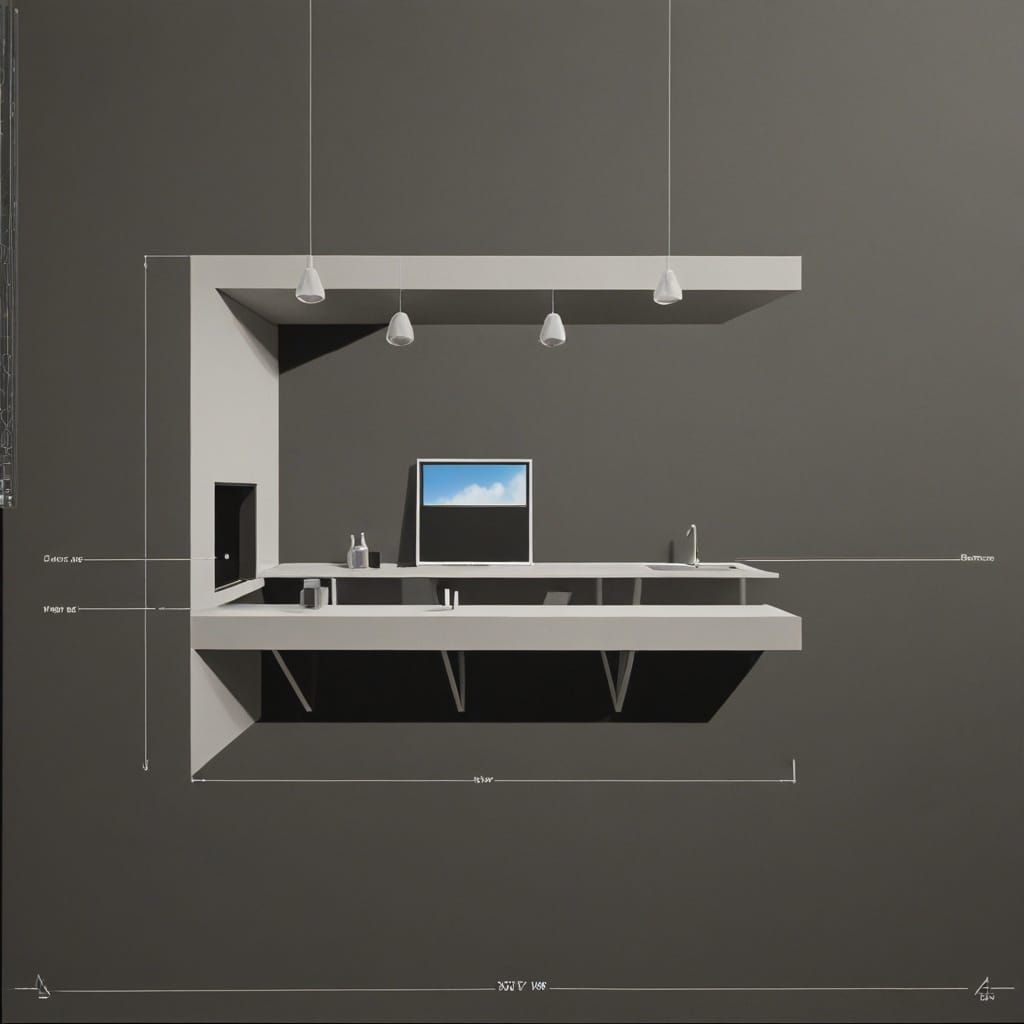 Schematic with CAD Art and Figure in Architectural Style