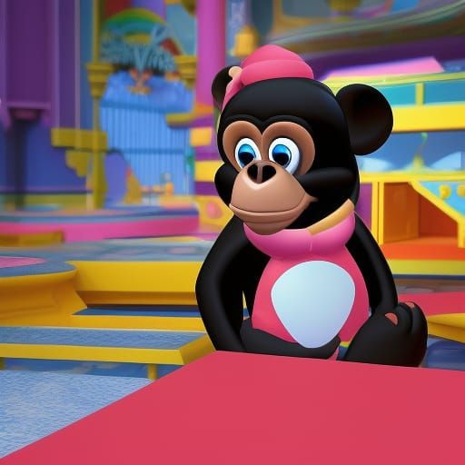 Chimpanzee Buys Screws: Pixar-Style 3D Digital Art