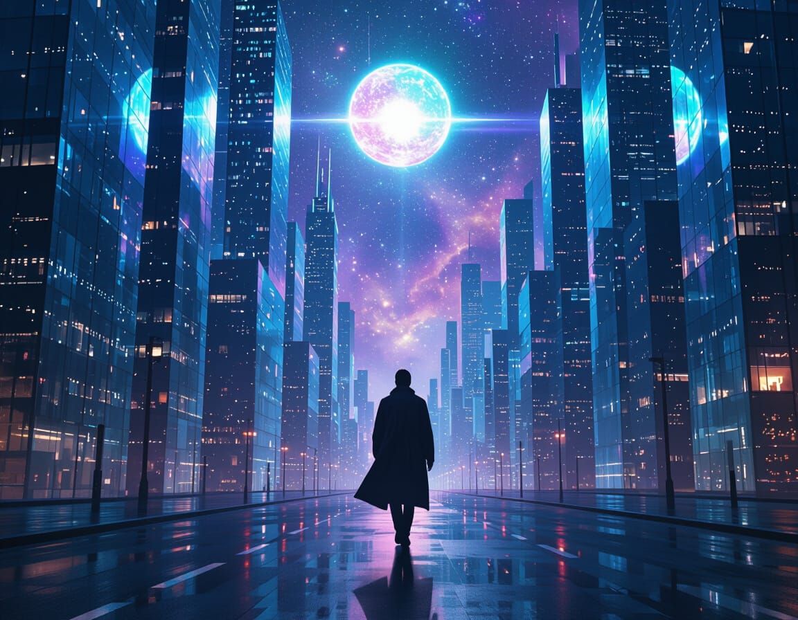 Crystalline Cityscape with Ethereal Light